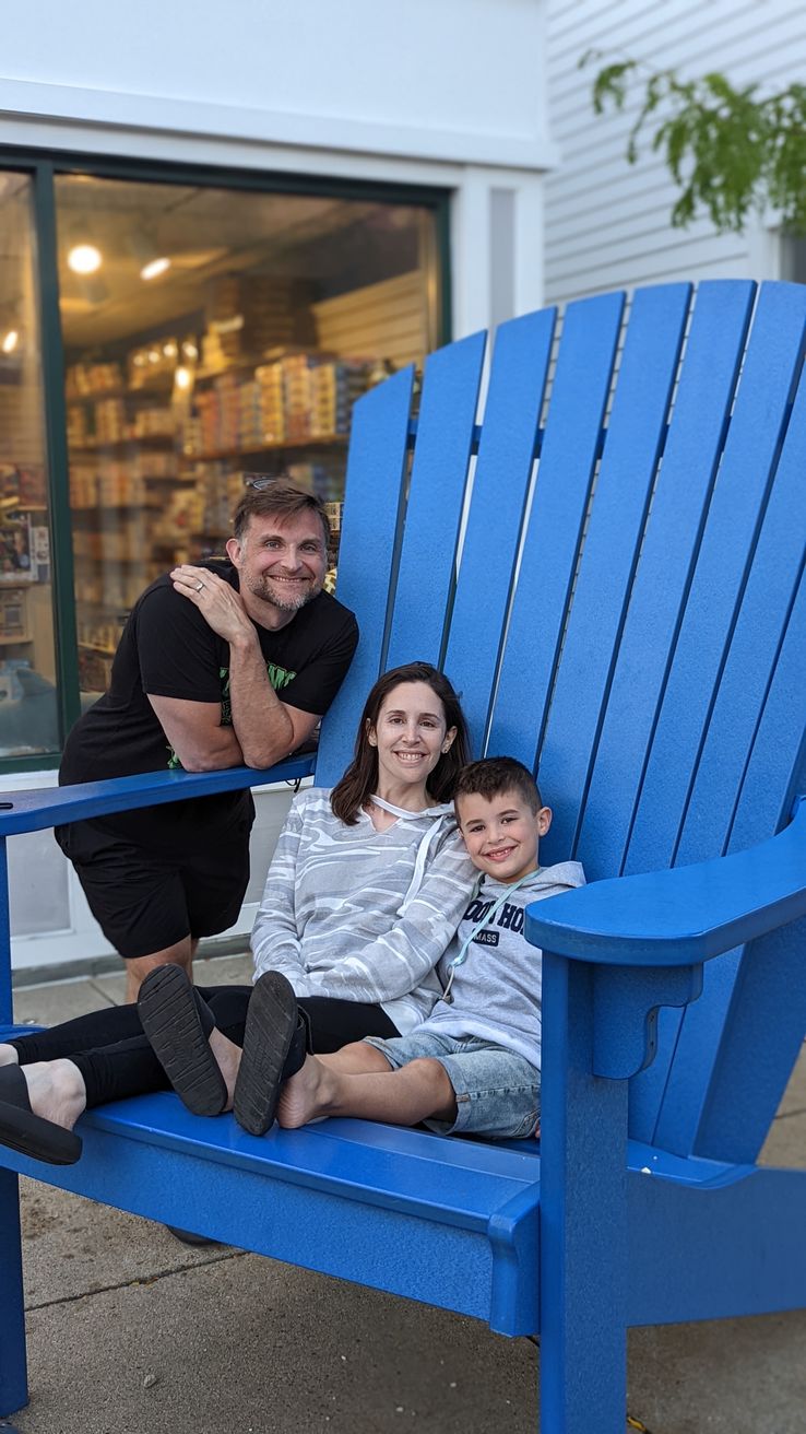 Me, Sara, G @ Mashpee Commons' Big-Ass Chair