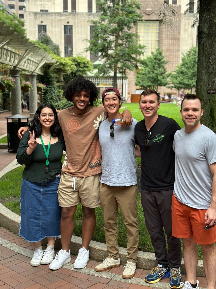 Group photo in Post Office Square (Boston).